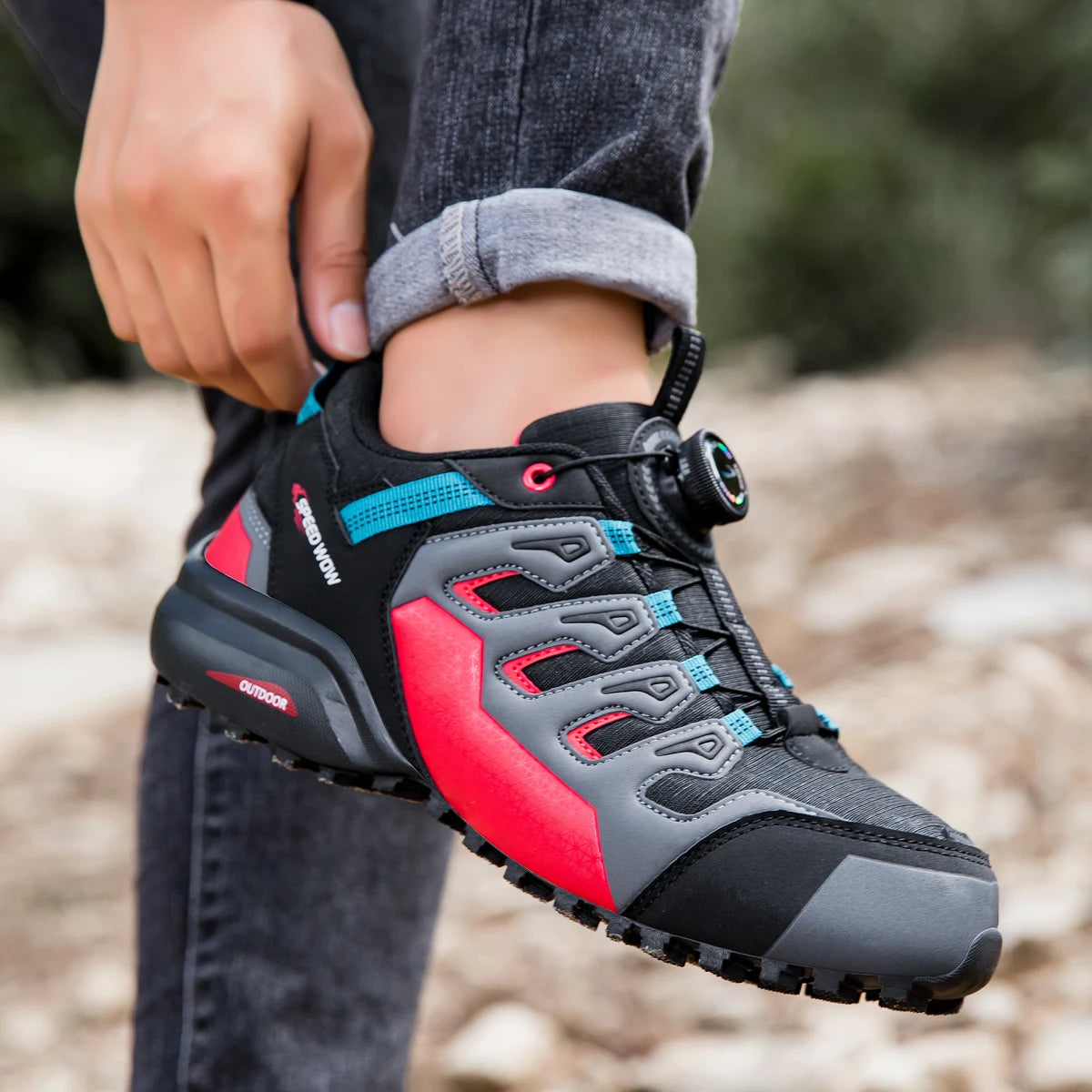 Men's Hiking Shoes Suede Leather Outdoor Shoes Wear-resistant Men Trekking Walking Hunting Tactical Sneakers