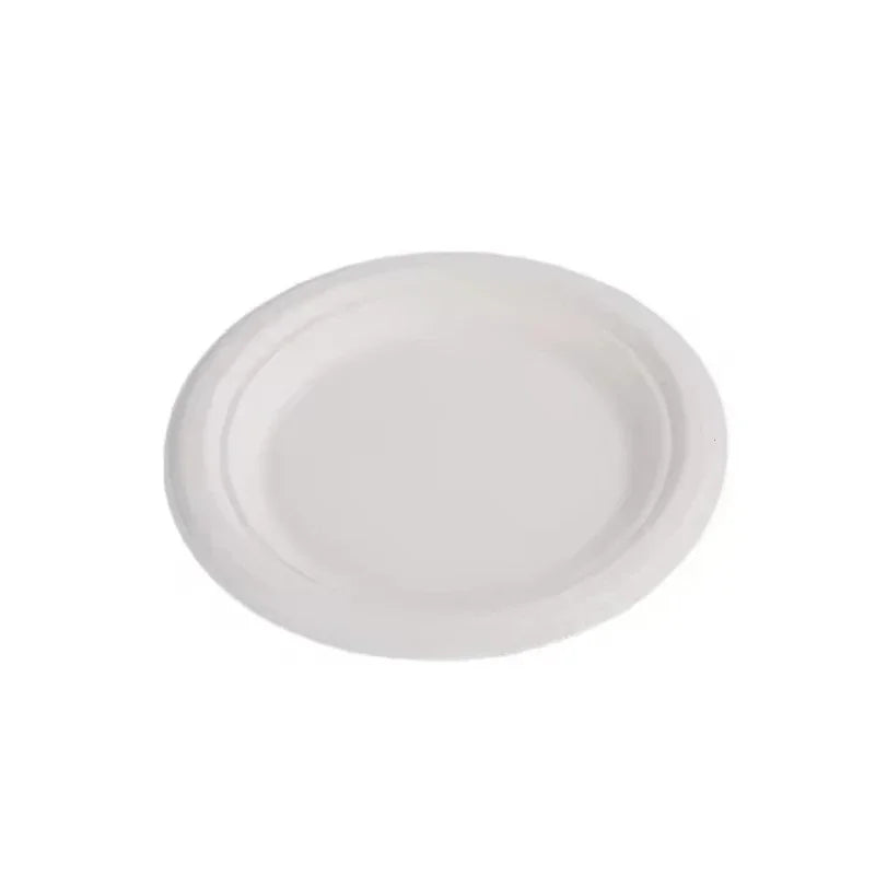 50PCS Disposable Paper Plates White Round Plates Cake Salad Dessert Party Picnic Home Kitchen Restaurant Dishes Daily Use