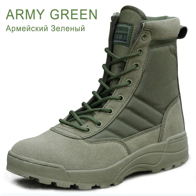 Men's Boot Combat Mens Camo Ankle Boots Tactical Big Size 36-47 Boot Male Shoes Work Safety Shoes Motocycle Boots
