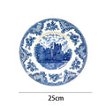 Palace Blue Castle Glaze In Color Ceramic Plate American Classic Painted Coffee Cup with Tray Afternoon Tea Cake Dessert Plates