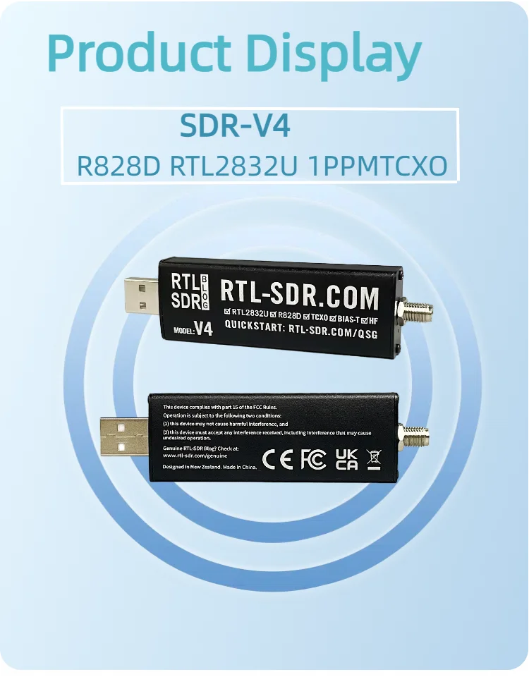 SDR V4 Software Defined Radio Receiver RTL-SDR V4 RTL2832U 1PPM TCXO HF BiasT SMA Software Defined Radio