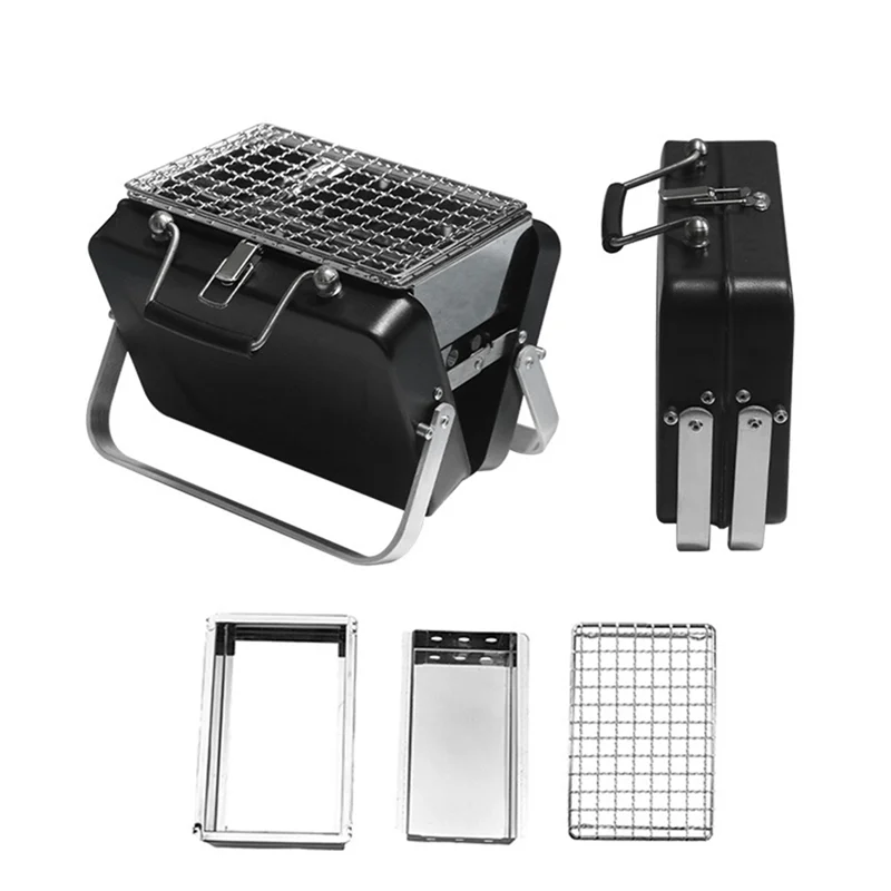 Y67A-Compact Charcoal Grill Portable Tabletop BBQ Stove For Outdoor Cooking Ideal For RV Travel, Picnics, Backyard & Patio