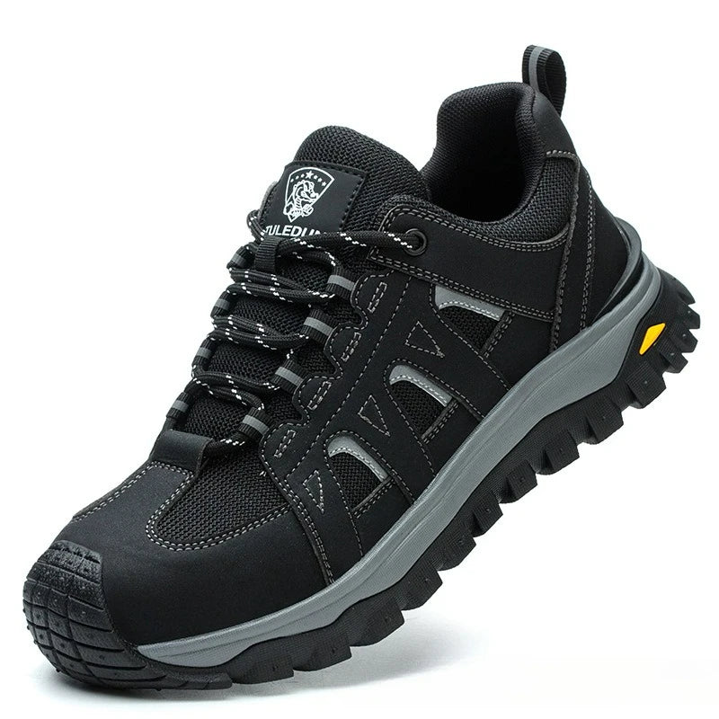 Men's Safety Boots Work Protective Shoes Anti-smash Anti-puncture Men Boots Outdoor Sneakers Non-slip Lace-up Steel Toe Shoes