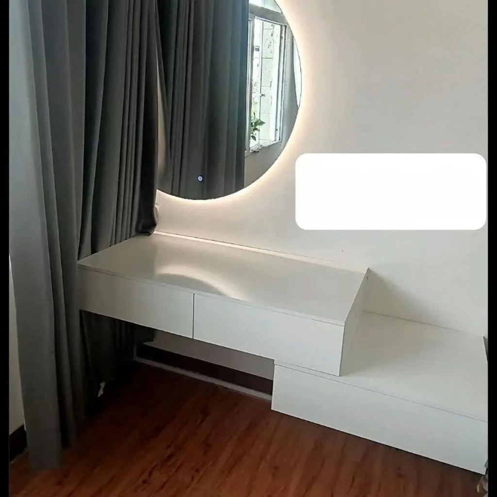 Hanging Vanity, Wall Mounted Vanity, Bedroom Wall Mounted Desk, Unpainted Density Board Material, Suitable for Bedroom Use