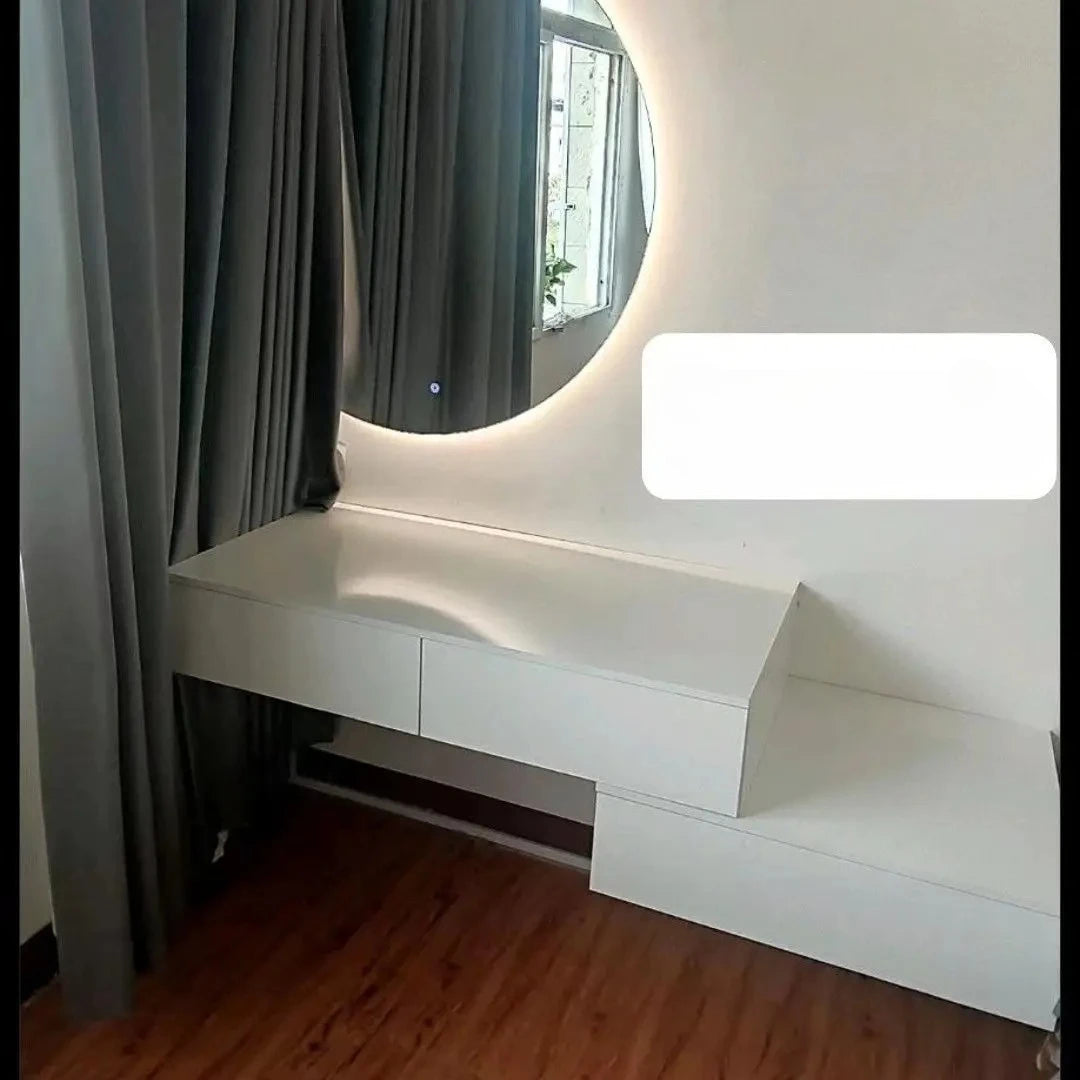 Hanging Vanity, Wall Mounted Vanity, Bedroom Wall Mounted Desk, Unpainted Density Board Material, Suitable for Bedroom Use