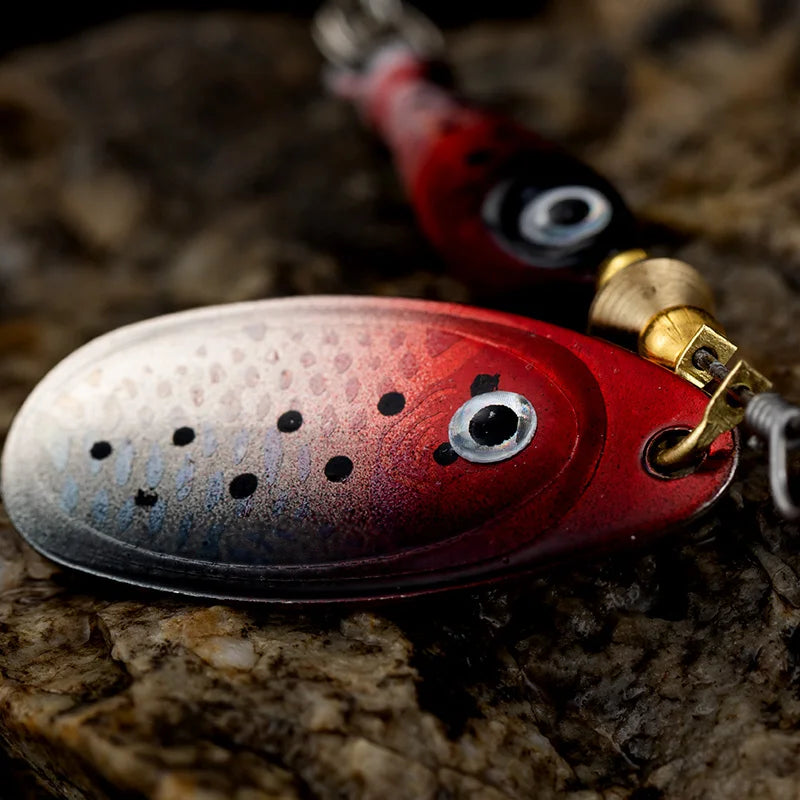 LUSHAZER Fishing spinner bait 9g spoon lure metal baits treble hook isca artificial fish wobbler feeder carp spinnerbait