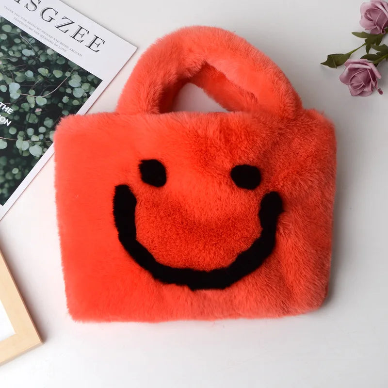 Woman Versatile Cute Soft Handbags Autumn And Winter Plush Shoulder Bag Messenger Bag Tote Bag Female Handbags Shopper Bag