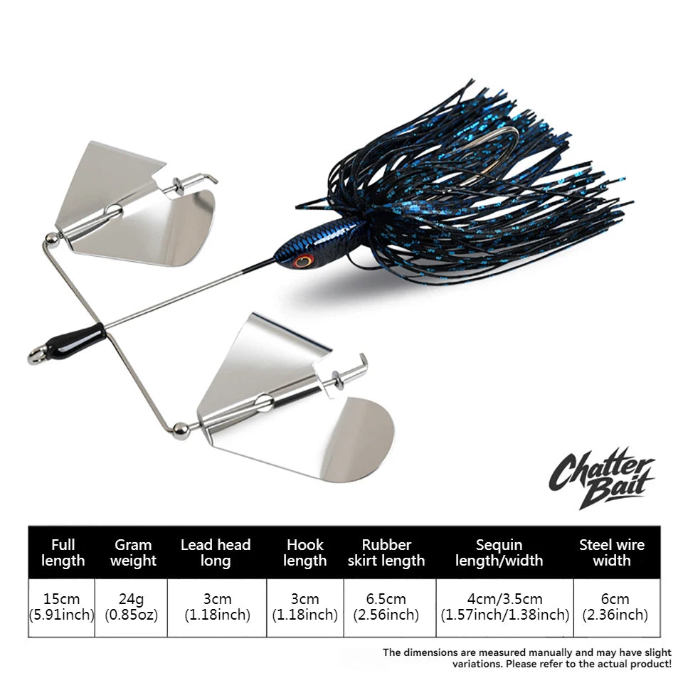 SKYBAITS 15cm 24g Rotating Spinner Bait Buzzbait Sea Bass Tail Fishing Lure Swim Jig Emit High Willow Leaf Matel Lure Freshwater