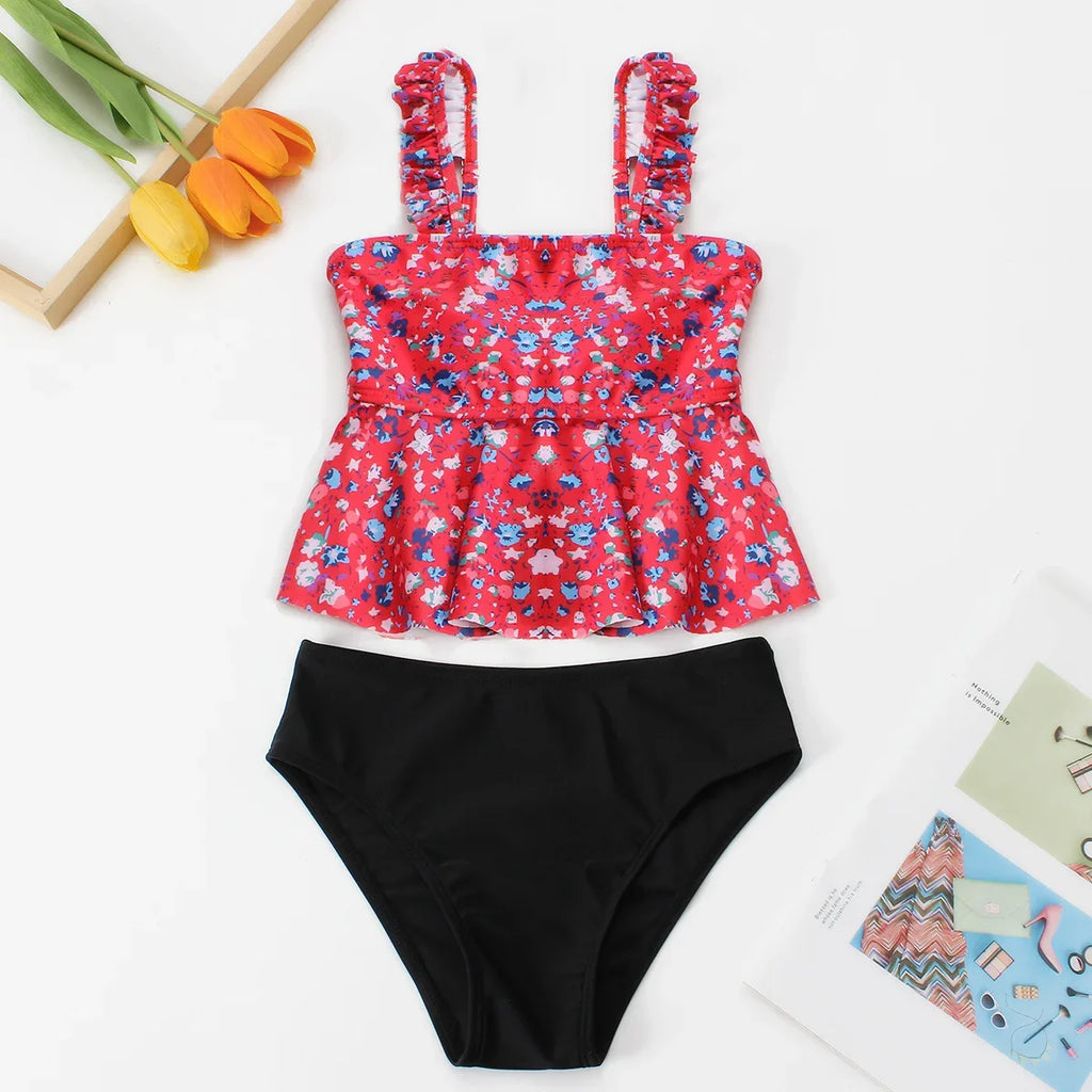 Girls Bikini High Waisted Swimsuit Kids Ruffle Children's Swimwear 8-12 Years Teenagers Bathing Suit Girl Cute Beachwear 2026