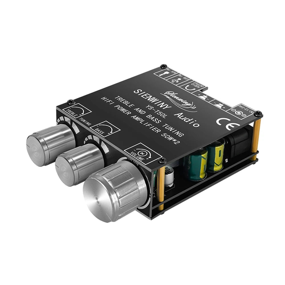 YS-T50L Stereo Audio Amplifier APP Control Bluetooth-Compatible 5.1 Audio Power Amp 3.5mm AUX Passive Speakers Channel 5.1 50W*2