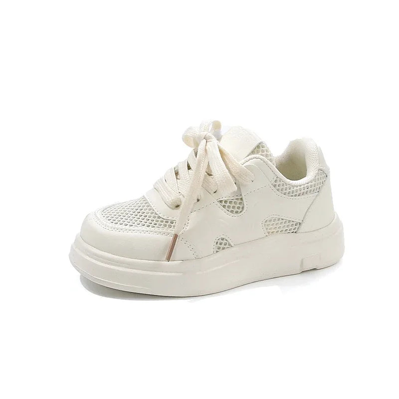 Kids Sports Shoes Trend Boys Girls School White Shoes Mesh Breathable 2025 New Children Running Shoes Non-slip Soft Sole Comfort