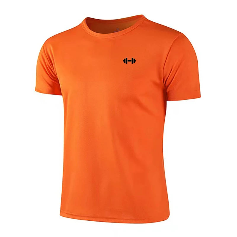 Mens Casual Running T-Shirts Summer Breathable Mesh Quick Dry Shirts Fitness Short Sleeve Sportswear Gym Bodybuilding Clothing