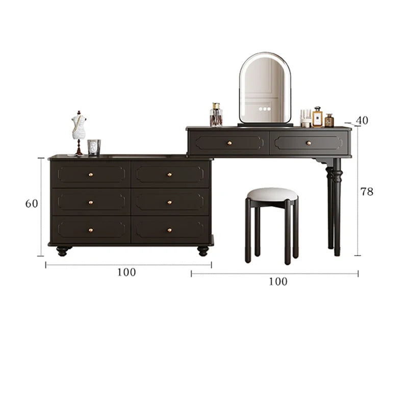 Modern Luxury Vanity Table Drawer Storage Simple Aesthetic Makeup Vanity Table With Mirror Trendy Penteadeira Bedroom Furniture