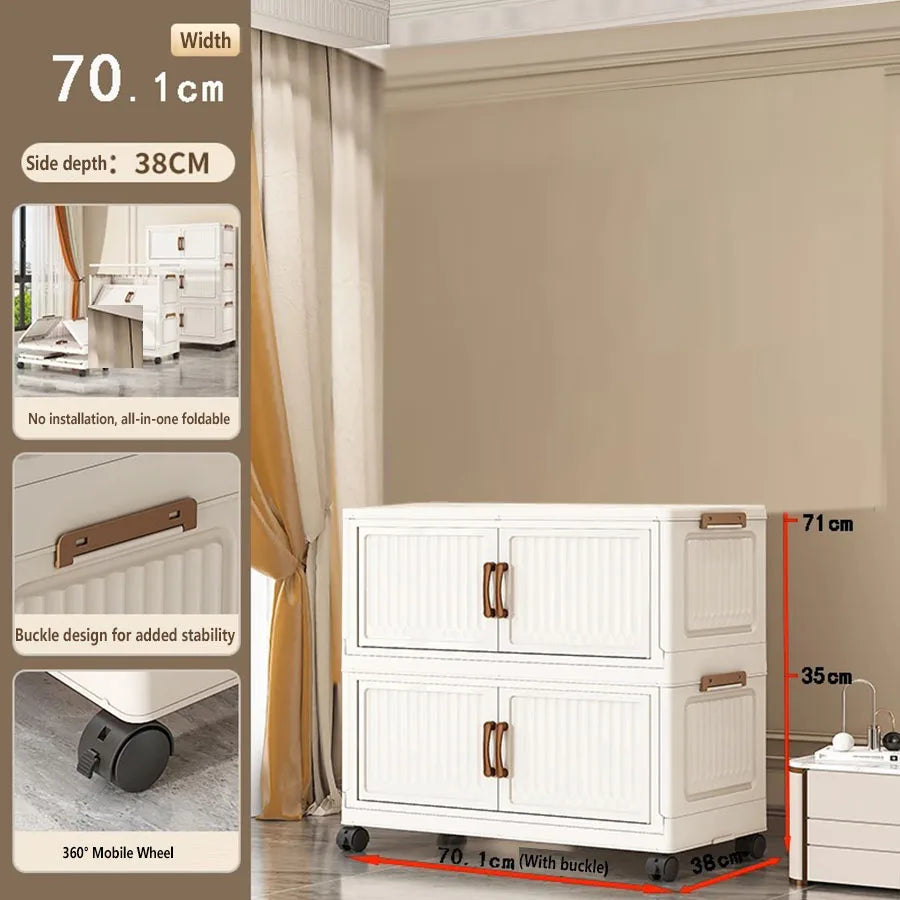 Home Bathroom Vanity Drawer Storage Cabinet Sundries Organizer for Bedroom Kitchen - Compact Utilitarian Furniture