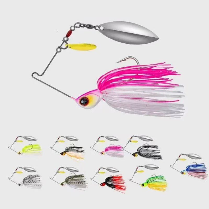 Fishing Lure Spinner Bait Noisy 15g 20g Buzzbait Metal Spin Compound Baits Rotation Spoon For Bass Spin Loard Bending