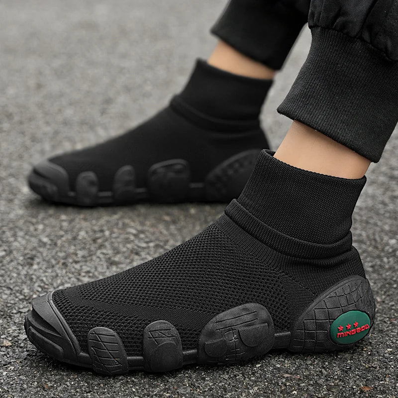Outdoor Men Short Boots Designer Soft Casual Sneakers Breathbale Mens Socks Shoes Slip-On Flat Lightweight Walking Sport Shoes