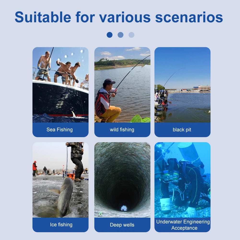 Portable Fish Depth Finder Water Handheld 1080P 4.3 Inch LCD Video Fish Finder Underwater 220° Fishing Camera With Night Vision