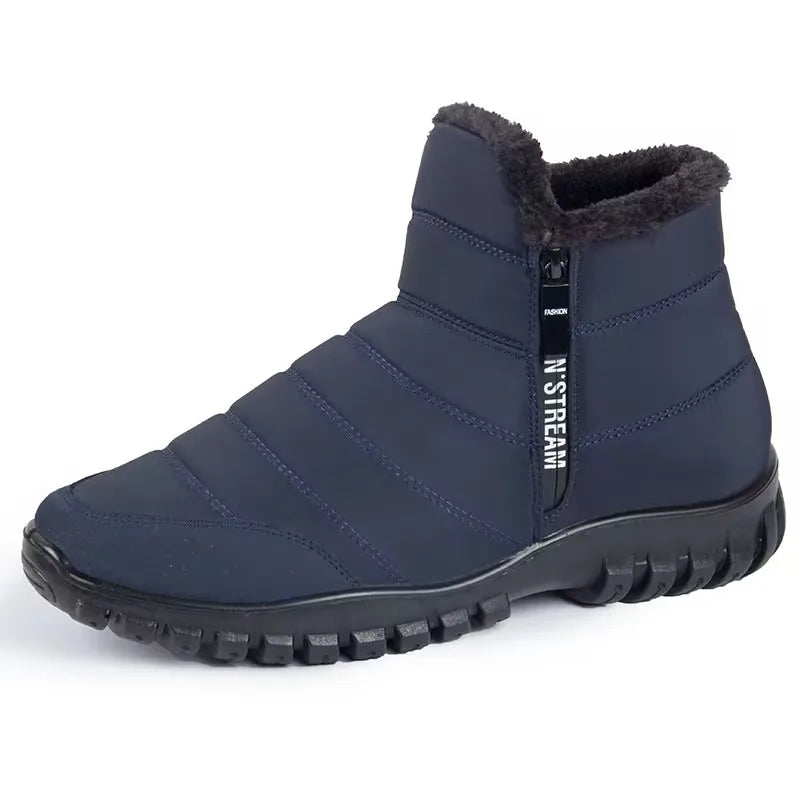 Men's shoes: Men's casual shoes with fleece, warm, waterproof and wear-resistant snow boots