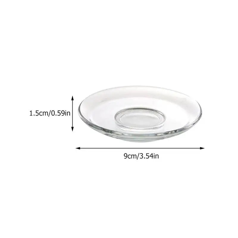 4Pcs Tea Clear Glass Plates Saucers Clear Glass Plates Round Decorative Coffee Snack Dishes Cups Saucers Kitchen Dining Bar