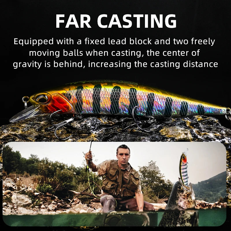 BEARKING 11cm 17g Depth0.8-1.6m Hot Model Fishing Lures Hard Bait 10Color For Choose Minnow Quality Professional Minnow