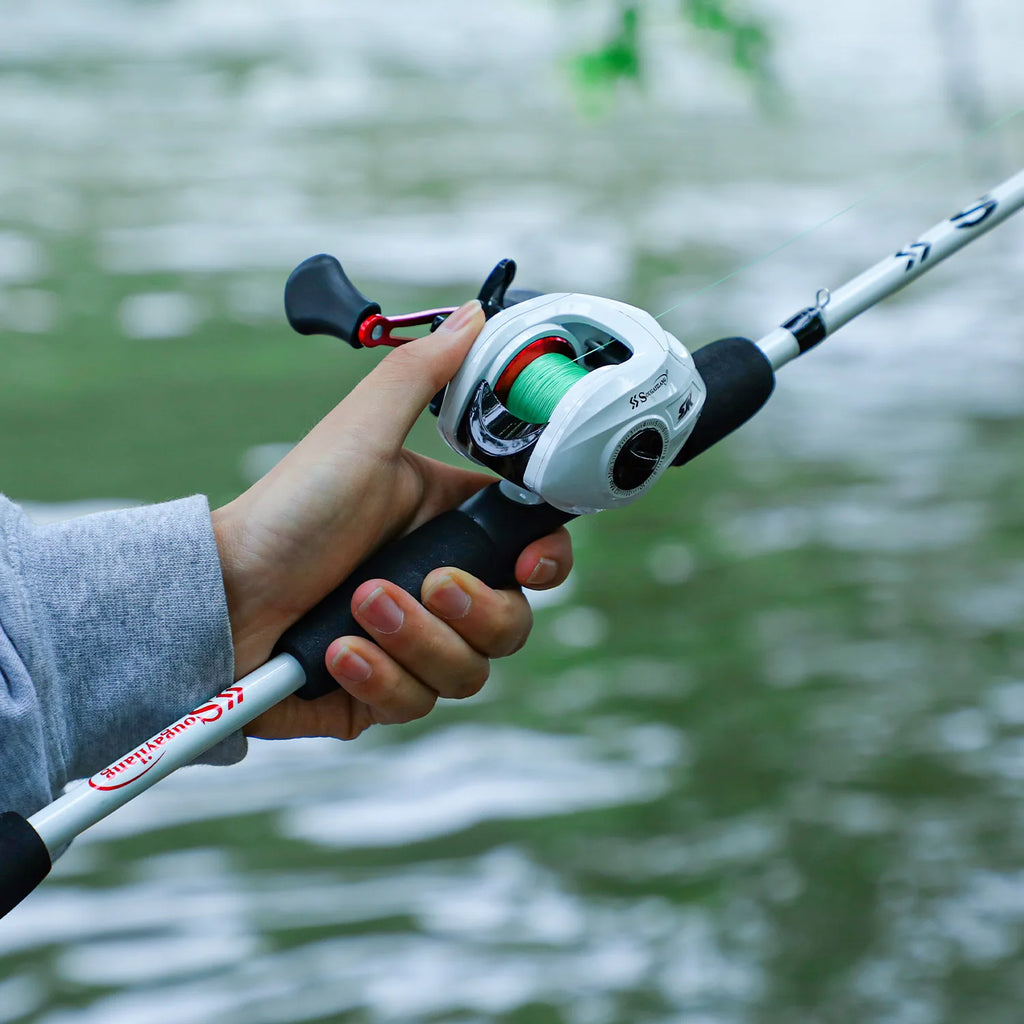 Sougayilang Casting Fishing Rod Reel Combo 6.3:1 Baitcasting Reel 10 Magnetic Brake 7KG Max Drag Portable Fishing Tackle Set