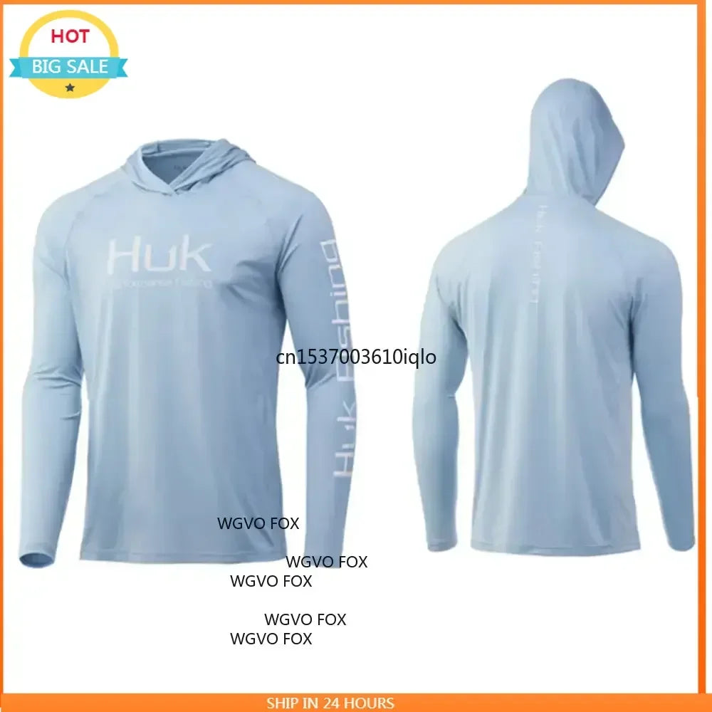 Fishing Apparel Clothing Men Long Sleeve Fishing T-shirt Sun Protection Uv Breathable Hooded Angling Camisa De Pesca