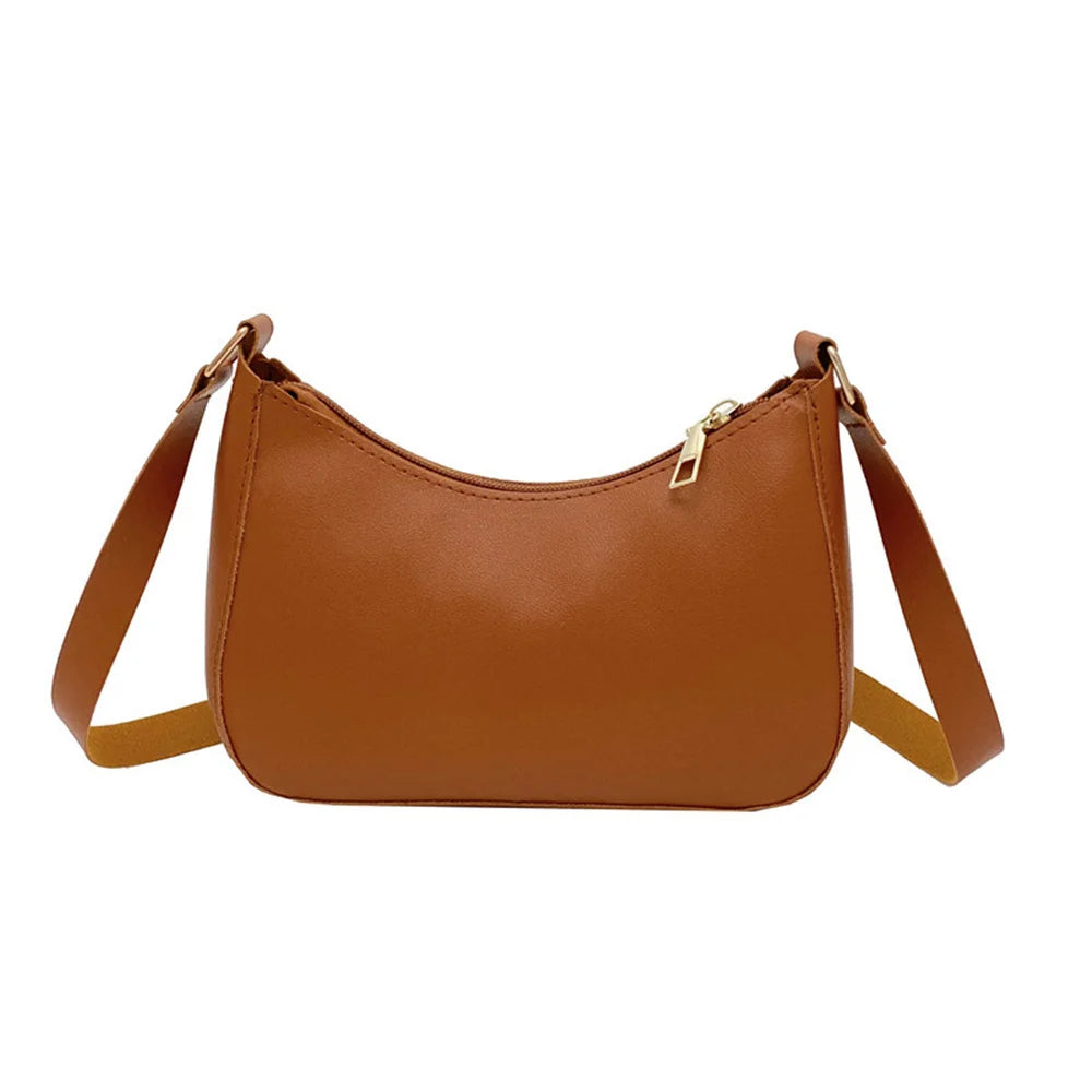 Shoulder Bags WOMEN'S Bag Underarm Bag  Handbags Retro Solid Color PU Leather Shoulder Underarm Bags Casual Women Hobos Handbags