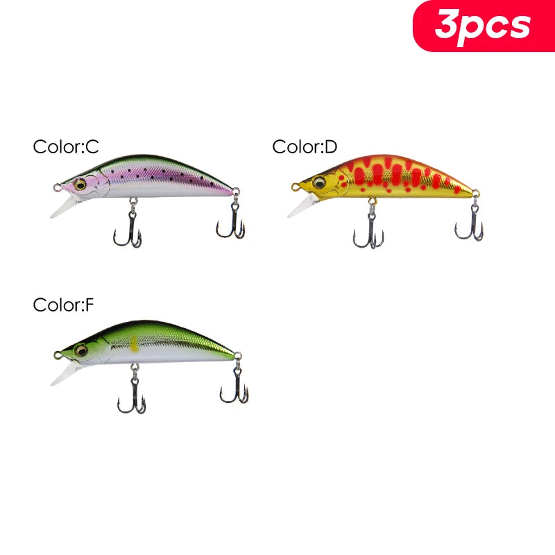 LETOYO 5g 50mm 8g 60mm 1.5-2.5m Depth Sinking Minnow Fishing Lure Artificiali Hard Baits Crankbait Wobblers Trout Bass Lure