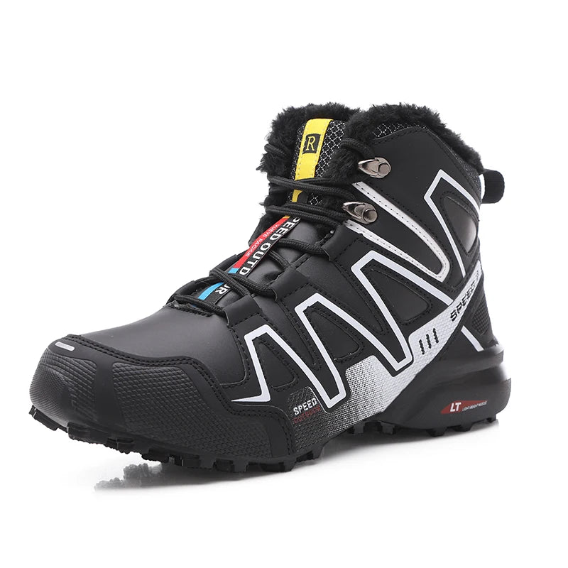 Men's snow boots warm and non slip outdoor hiking boots, lightweight walking shoes in winter trainers shoes men