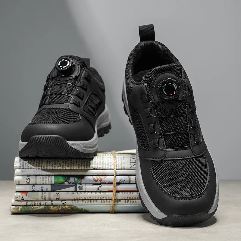 Season Hiking Shoes - No-Tie Rotating Buckle Closure, Lightweight Trekking Boots with Cushioned EVA Insole & Arch Support