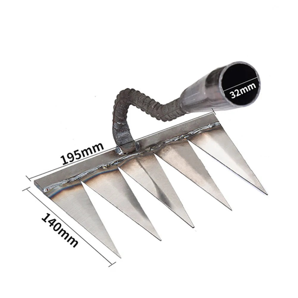 4/7/9/12 Teeth Weeding Hoe Rake Farm Tool Weeding Scarifier Artifact Agricultural Nail Harrow Carbon Steel Garden Weeding Tools