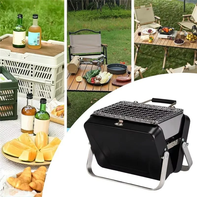 Y67A-Compact Charcoal Grill Portable Tabletop BBQ Stove For Outdoor Cooking Ideal For RV Travel, Picnics, Backyard & Patio