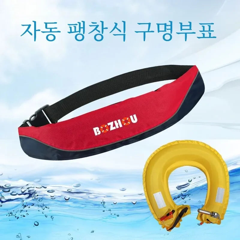 Fishing Life Jacket Manual Waist Belt Automatic Inflatable Buoyancy Portable Professional Fishing Adult Vest
