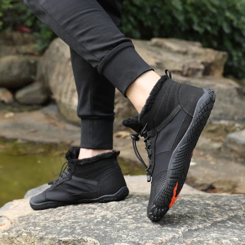 New Winter Boots for Men Women Snow Barefoot Casual Shoes Outdoor Work Shoes Ladies Warm Fur Men Ankle Shoes Male Snow Boots