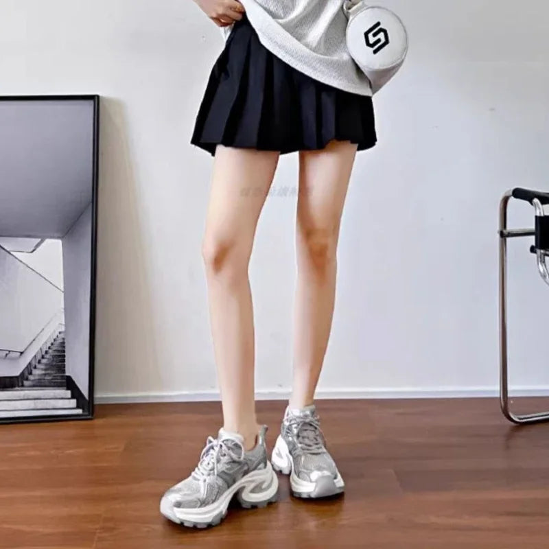 Athletic Woman Footwear New Sneakers Sports Designer Luxury Vulcanized Shoe Trends  Mesh Breathable Shoes for Women