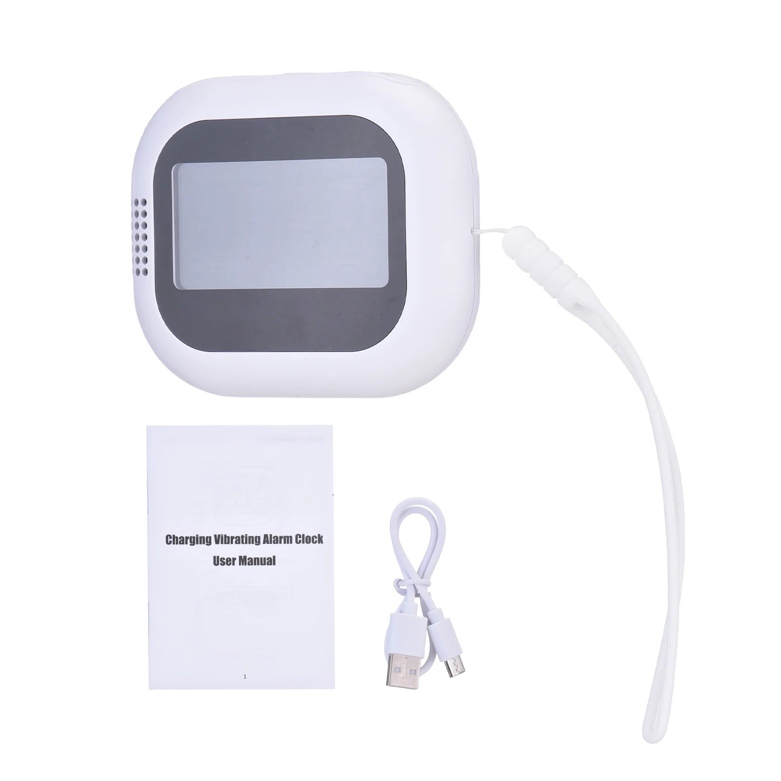 Vibrating Alarm Clock with FM Radio and Rechargeable 1800mAh Battery for Heavy Sleepers, Elderly Dorm Room Hearing Impaired