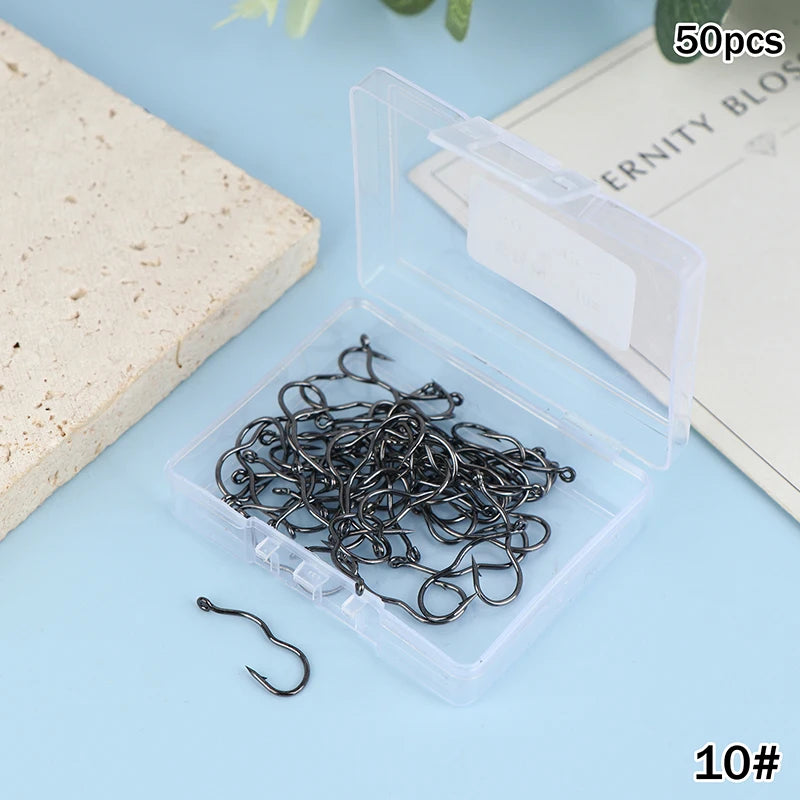 50pcs Premium Fishing Hooks Barbed Design For Anti-Slip & Secure Fish Grip | Reliable For Freshwater And Saltwater Hunting