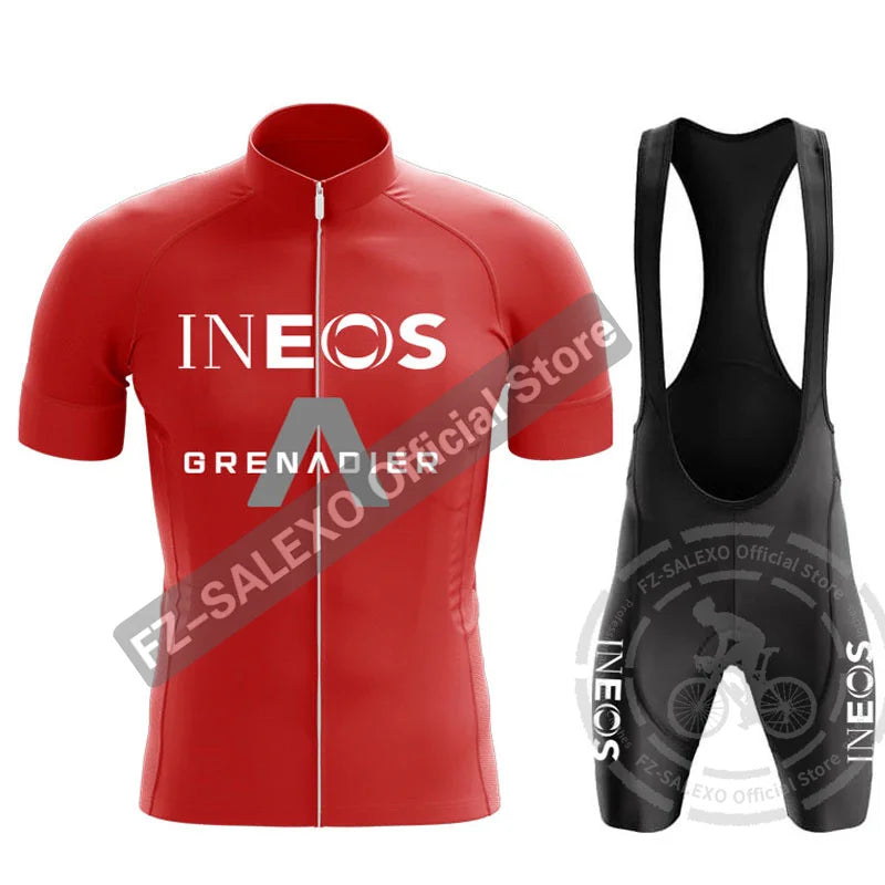 INEOS Cycling Set Men Summer Cycling Jerseys Set Short Sleeve Mountian Bike Clothing Racing Bicycle Clothes Ropa Ciclismo Hombre
