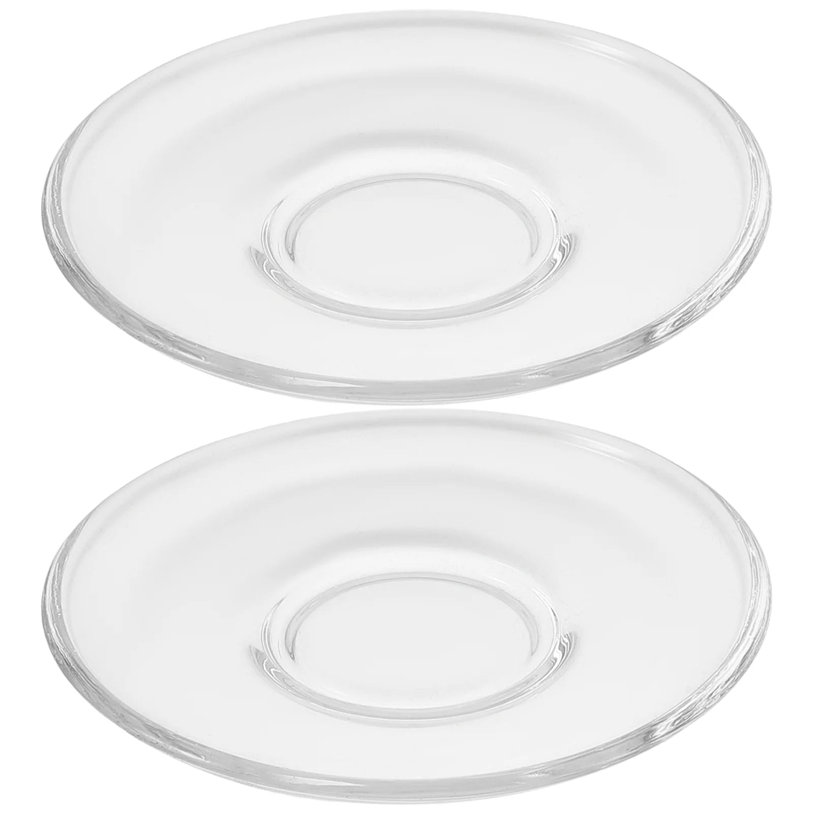 4Pcs Tea Clear Glass Plates Saucers Clear Glass Plates Round Decorative Coffee Snack Dishes Cups Saucers Kitchen Dining Bar