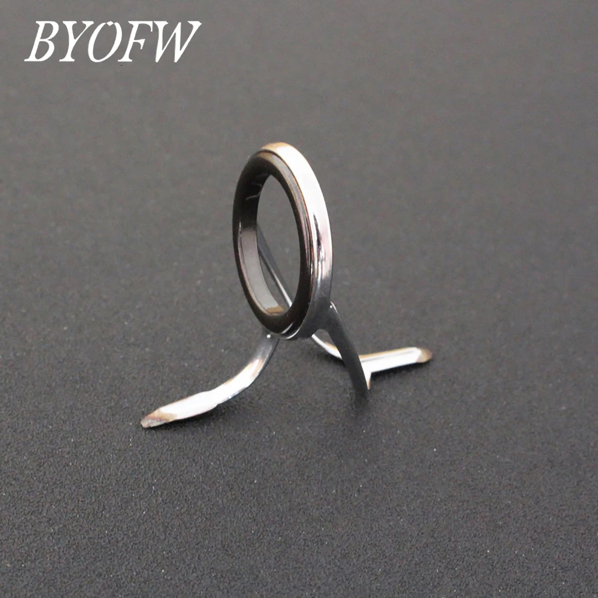 BYOFW 9 PCS/bag Tangle Free Stainless Steel Fishing Rod Guide Ceramic Ring Eye Double Legs For Building Replacement Accessories