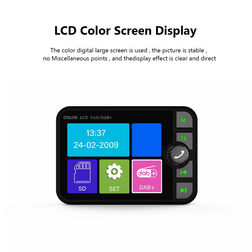 Stereo MP3 Player 2.4 Inch LCD Color Screen Digital Signal Broadcast Adapter Bluetooth-compatible 5.0 Music Player 3.5mm for Car