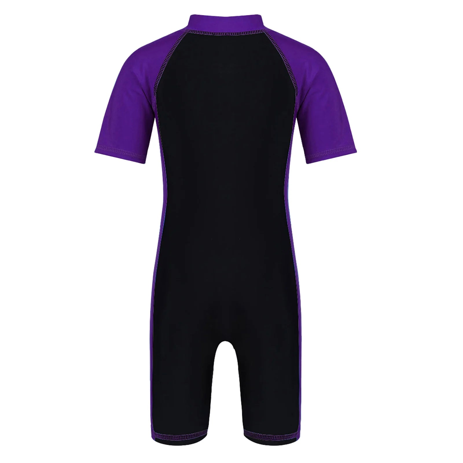 Kids Boys Girls Wetsuit Swimsuit One-piece Rash Guard Swimwear Short Sleeves Zippered Shorty Bodysuit Swimming Bathing Suit