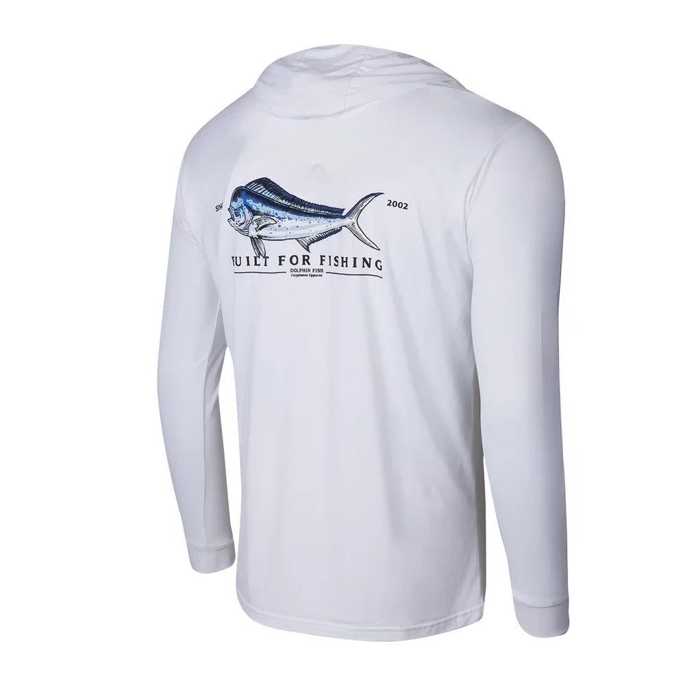Fishing Apparel Summer Outdoor Men Long Sleeve T Shirt Fish Shirt Sun Protection Breathable Hooded Angling Clothing