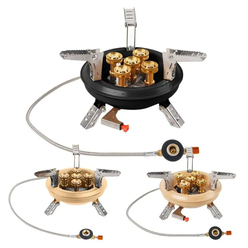 16000W Camping Gas Burner Mini Camp Stove Portable 5-Core Strong Power Gas Stoves Tourist Picnic Furnace BRS-201 For Camping