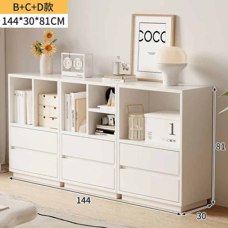 Bookshelf Home Modern Simple Floor Free Combination Storage Display Cabinet Living Room Grid Shelf Side Cabinet