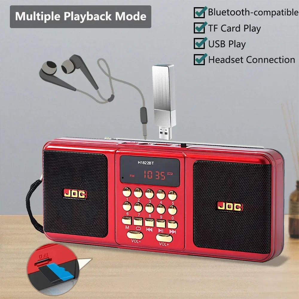 Mini Portable Speaker Radio Handheld Rechargeable Digital FM USB TF MP3 Player Bluetooth Speaker Devices Supplies for Computers