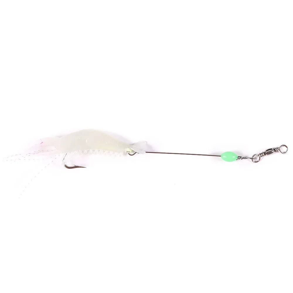 Fishing Tackle Soft Fishing Lure 9cm 6g Artificial Bait With Luminous Bead Swivels Hook Lifelike Soft Bait Shrimp Lure Carp
