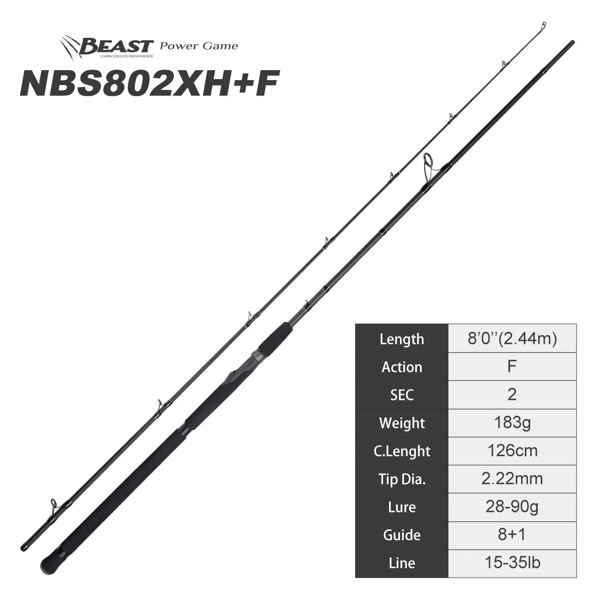 Noeby Pike Fishing Rod 1.98m 2.13m 2.44m 2.59m Fuji Toray Carbon Casting Spinning Big Baits Power Catfish Pike Fishing Rods