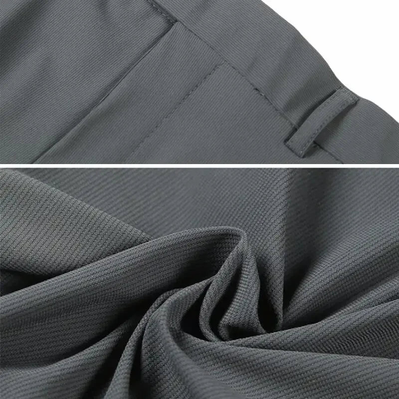 Mens Dress Pants Trousers 2025 Summer New Thin Breathable Solid Casual High Elastic Slim Fit Suit Pants Streetwear Men Clothing