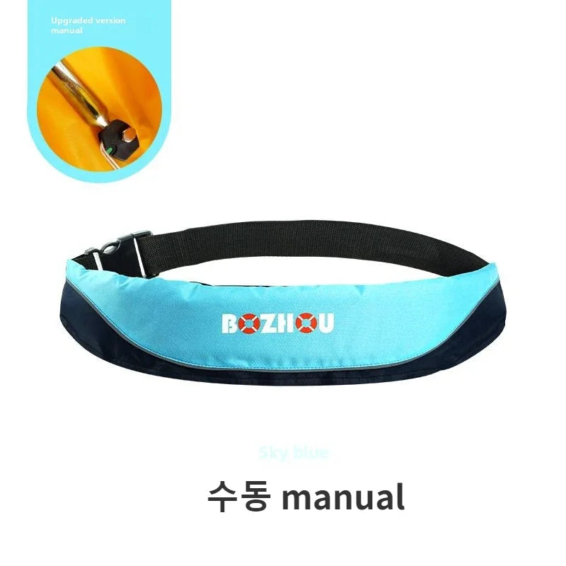 Fishing Life Jacket Manual Waist Belt Automatic Inflatable Buoyancy Portable Professional Fishing Adult Vest